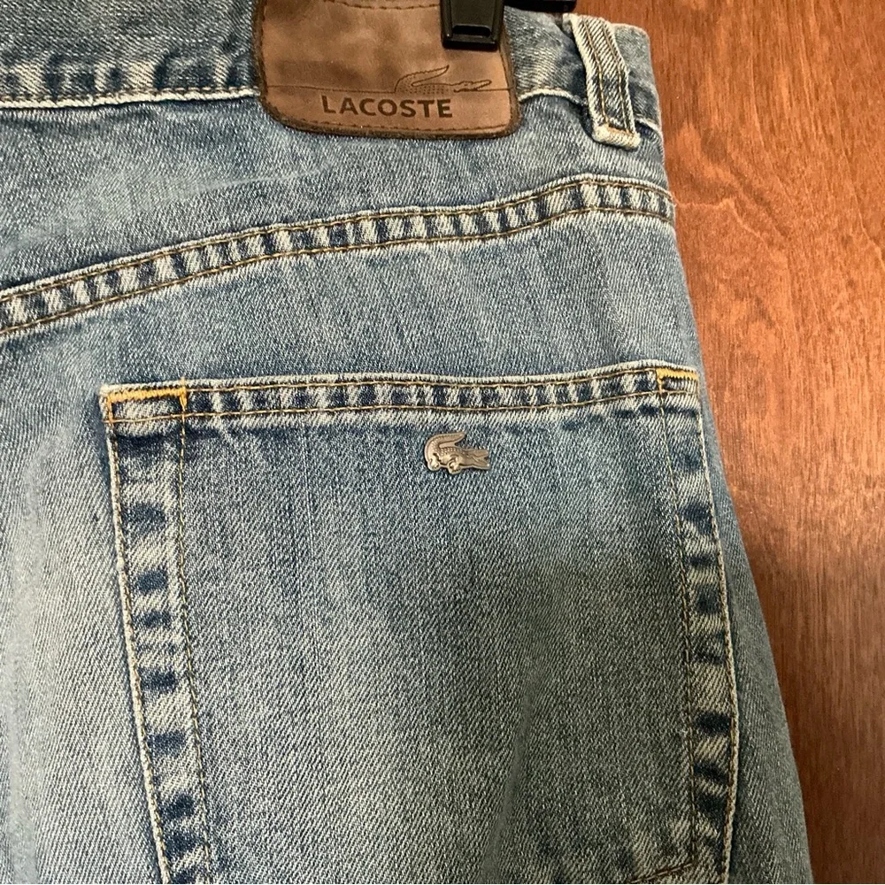 Lacoste Jeans Vintage 36x31 Relaxed 100% Cotton Distressed Denim USA Made